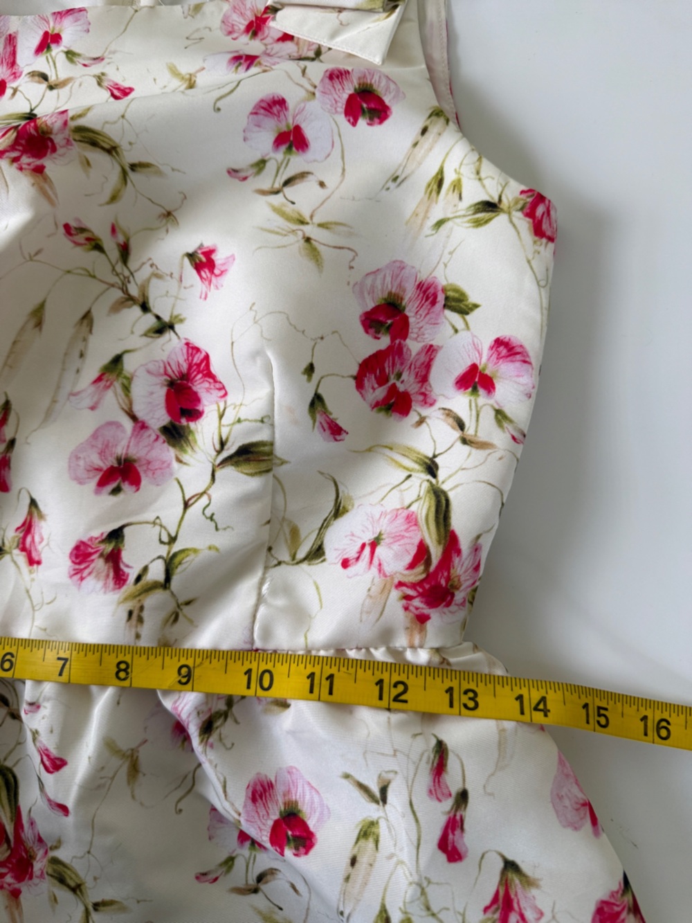 Valentino RED Silk floral mini dress shoulder bows size 38 - Picture 10 of 11